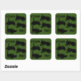 Steam Engine Farm Tractor Traction Farming Antique Square Sticker