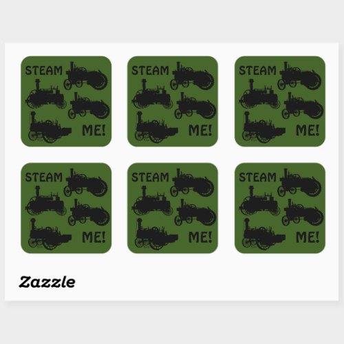 Steam Engine Farm Tractor Traction Farming Antique Square Sticker