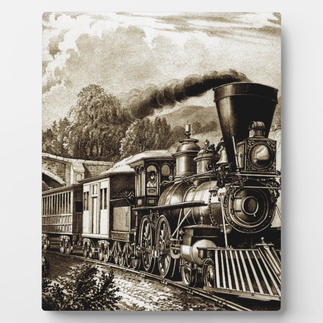 Steam engine locomotive history plaque (Front)