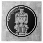 Steam Engine Locomotive Train Illustrated W Stamps Ceramic Tile at Zazzle