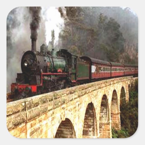 Steam Engine on Trestle Stickers