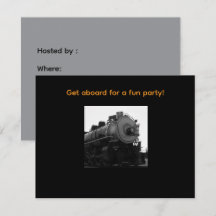 Steam Engine Party Invitation