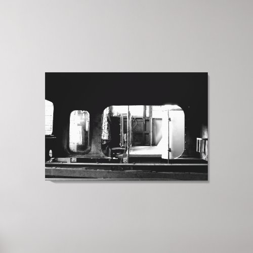 Steam Engine Repair Le Mastrou BlackWhite Canvas