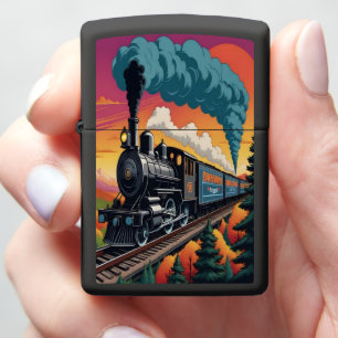 Steam Engine Sunset Ride Zippo Lighter
