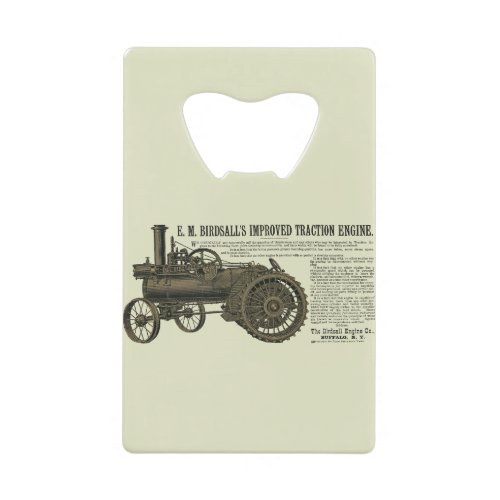 STEAM ENGINE TRACTION ENGINE FARM TRACTOR FARM CREDIT CARD BOTTLE OPENER