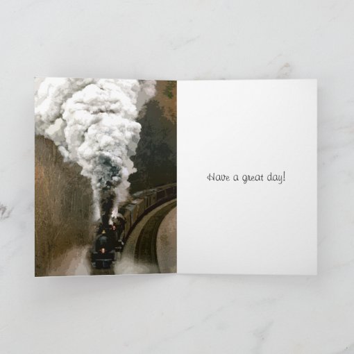Steam Engine Train Birthday Card Zazzle