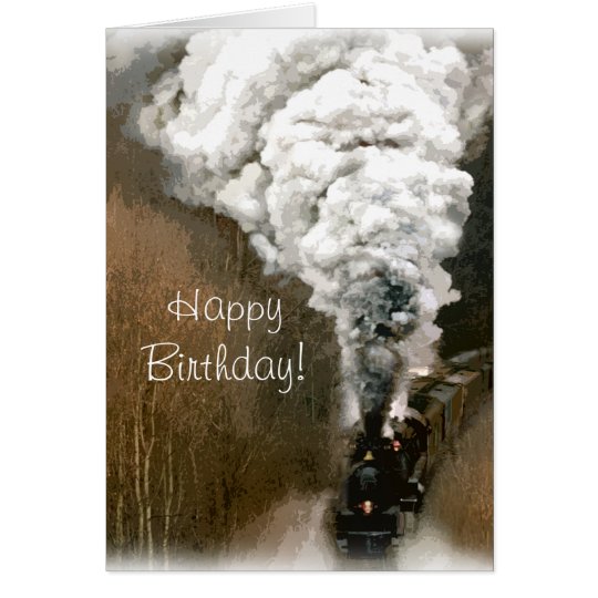 Steam Engine Train Birthday Card