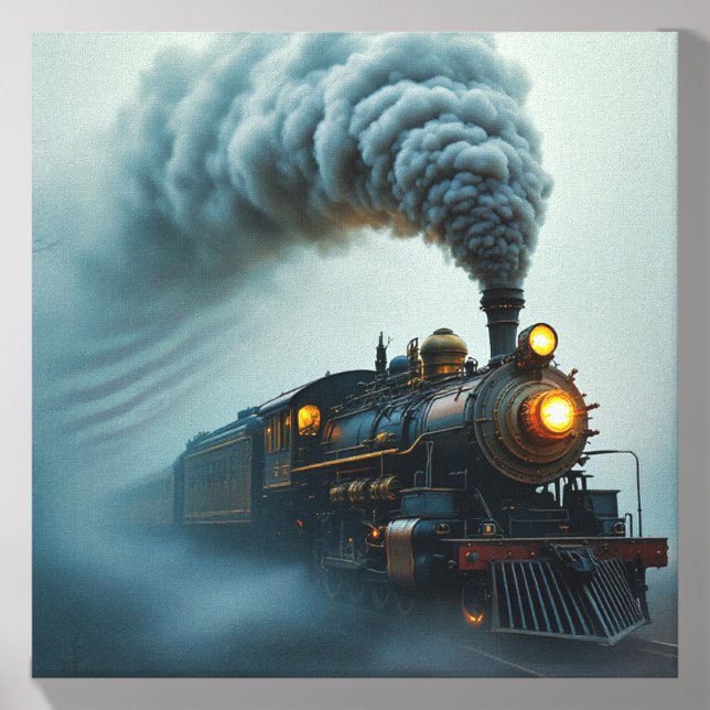 Steam Engine Train Canvas Photo Tile (Front Set)