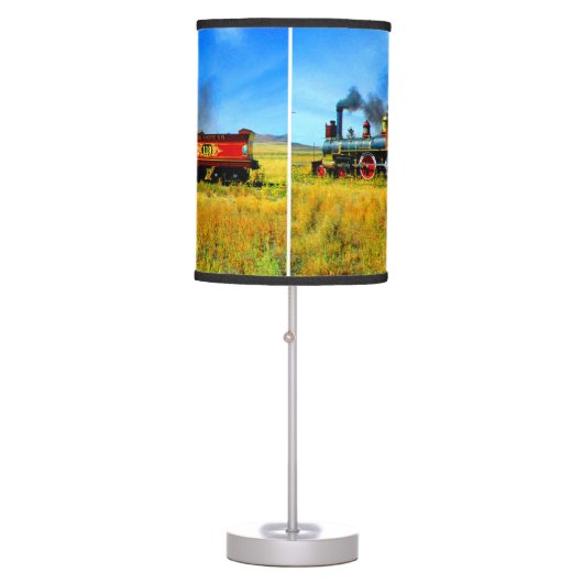 Steam Engine Train Railroad UP119  Table Lamp (Front)