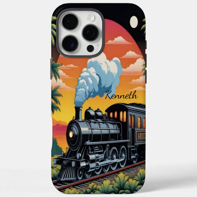 Steam Engine Train Sunset Case-Mate iPhone Case (Back)