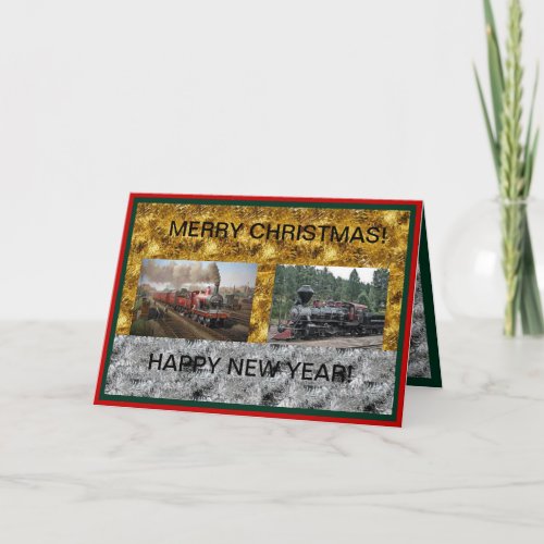 Steam Engines Christmas Happy New Years Card