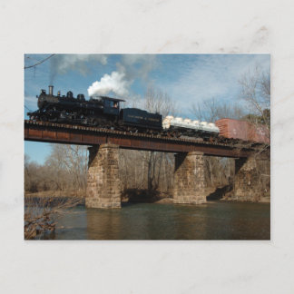 Steam Freight On Trestle Postcard