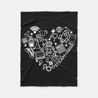 Steam Heart Shape Stem Teacher Science Lover Byck  Fleece Blanket