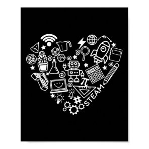Steam Heart Shape Stem Teacher Science Lover Byck  Poster