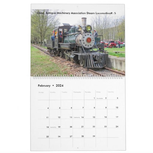 Steam Locomotive 2024 Calendar | Zazzle