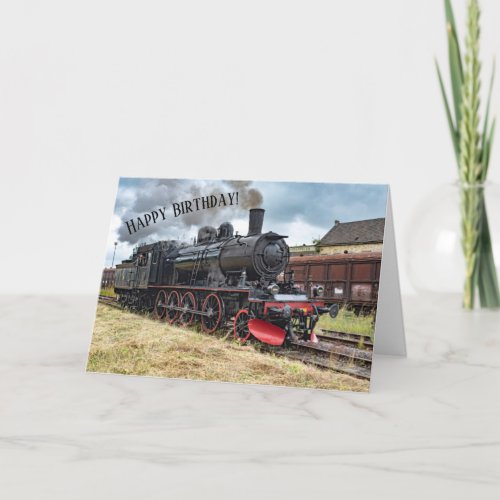 Steam Locomotive Boilermaker Train Funny Birthday  Card