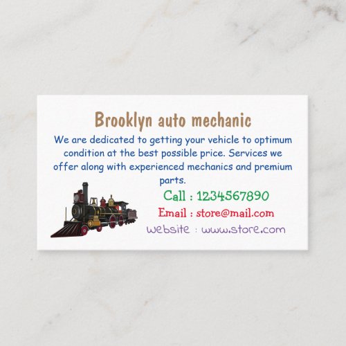 Steam locomotive cartoon illustration  business card