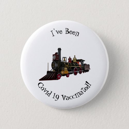 Steam locomotive cartoon illustration button