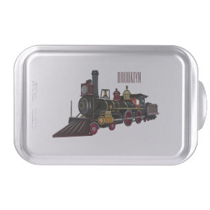 Steam locomotive cartoon illustration cake pan