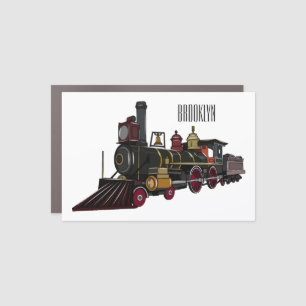 Steam locomotive cartoon illustration car magnet