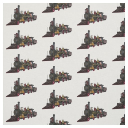 Steam locomotive cartoon illustration fabric