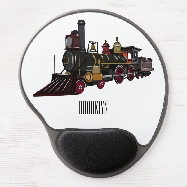 Steam locomotive cartoon illustration  gel mouse pad (Front)