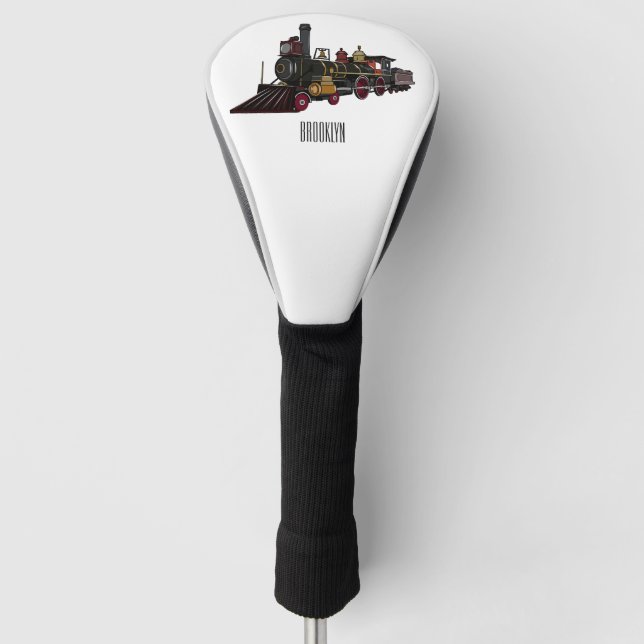 Steam locomotive cartoon illustration  golf head cover (Front)