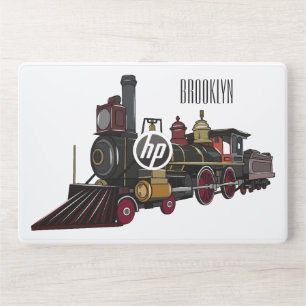 Steam locomotive cartoon illustration  HP laptop skin
