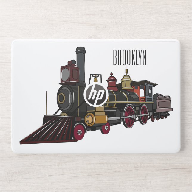 Steam locomotive cartoon illustration  HP laptop skin (Front)