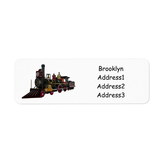 Steam locomotive cartoon illustration  label (Front)