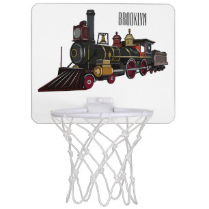 Steam locomotive cartoon illustration mini basketball hoop