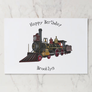 Steam locomotive cartoon illustration  paper pad