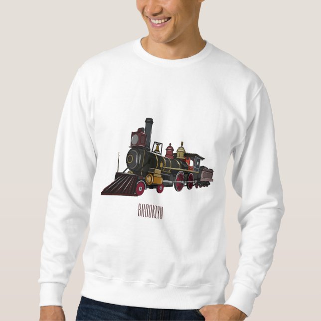 Steam locomotive cartoon illustration  sweatshirt (Front)