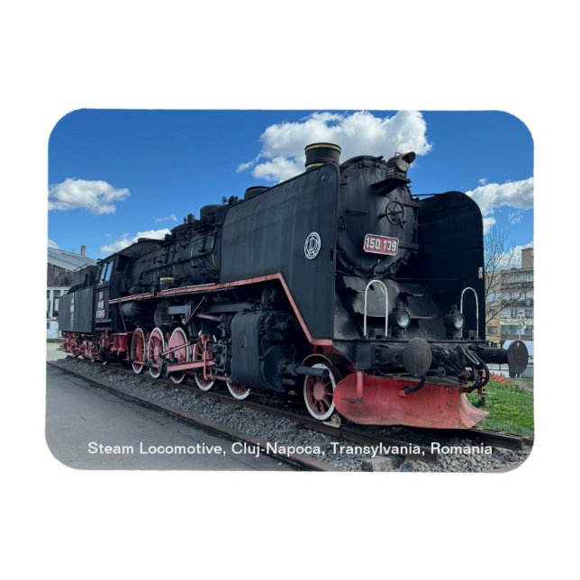 Steam Locomotive, Cluj-Napoca, Romania, on a Magnet (Horizontal)