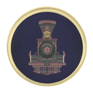 Steam Locomotive Gold Finish Lapel Pin