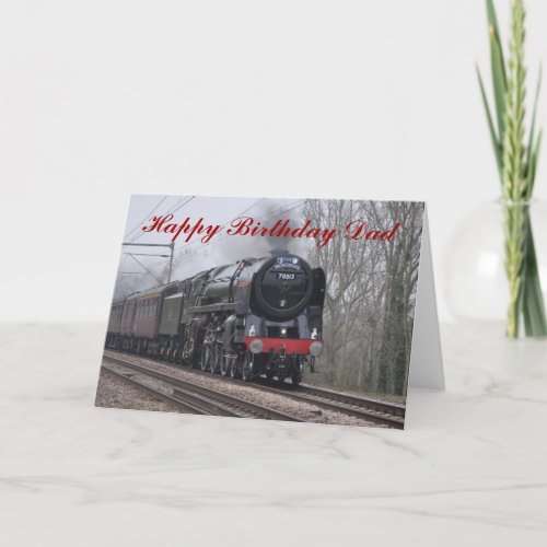 Steam Locomotive Happy Birthday Card for Dad