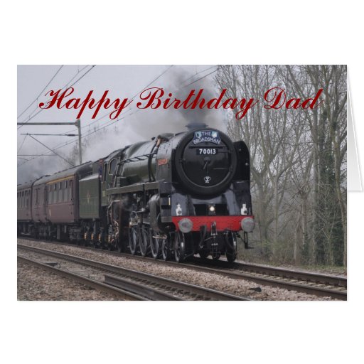 Steam Locomotive Happy Birthday Card for Dad | Zazzle