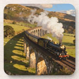 Steam Locomotive on Viaduct Beverage Coaster