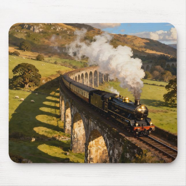 Steam Locomotive on Viaduct Mouse Pad (Front)