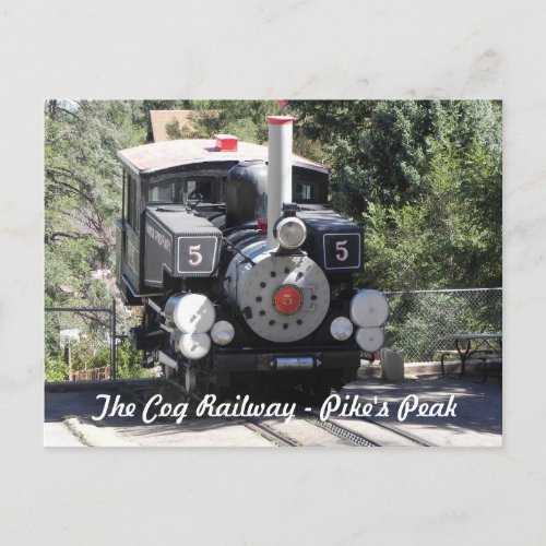 Steam Locomotive Pikes Peak Cog Railway Postcard