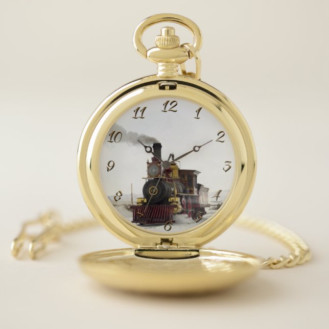 STEAM LOCOMOTIVE POCKET WATCH (Inside)