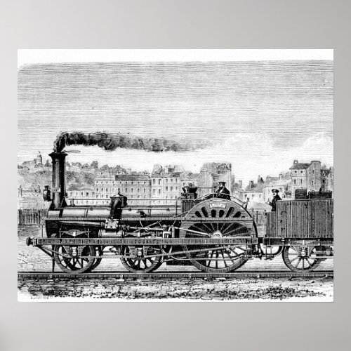 Steam locomotive poster