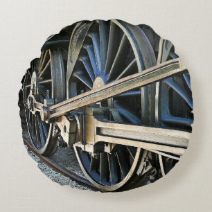 Steam Locomotive Power Railroad Train Lover Round Pillow