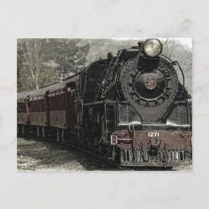 Steam Locomotive Train Postcard