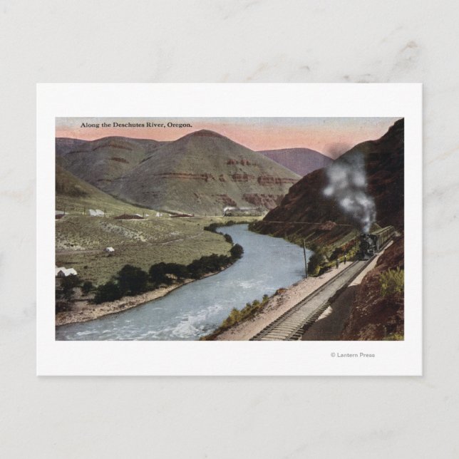 Steam Locomotives on Track Postcard (Front)