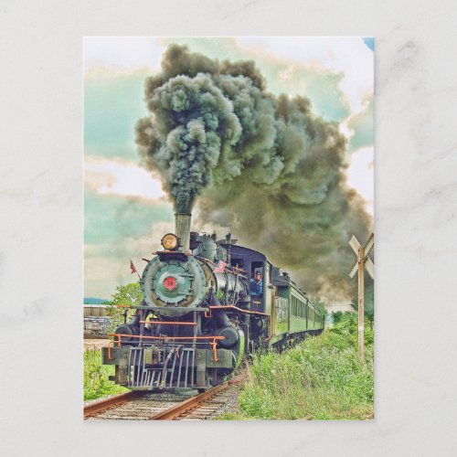 Steam Passenger Train Postcard