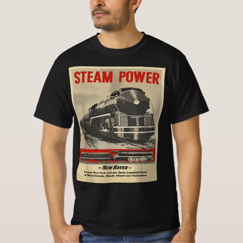 Steam Power Engine Train T_Shirt
