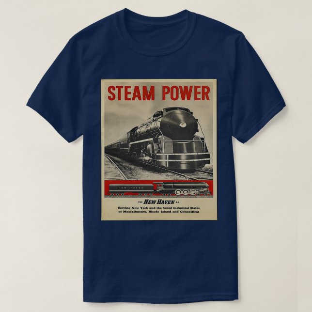 Steam Power Engine Train T-Shirt (Design Front)