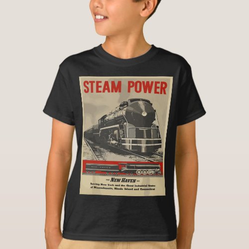 Steam Power Engine Train T_Shirt