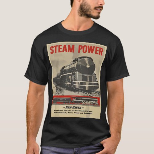 Steam Power Engine Train T_Shirt